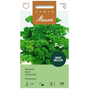 Bustina di semi di prezzemolo Paramount: Prezzemolo riccio verde scuro per giardino e cucina.