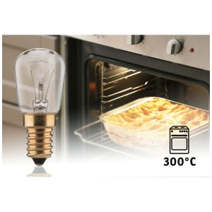 Paulmann Backofenlampe E14, 40W, klar, für Temperaturen bis 300°C, im Einsatz im Backofen.