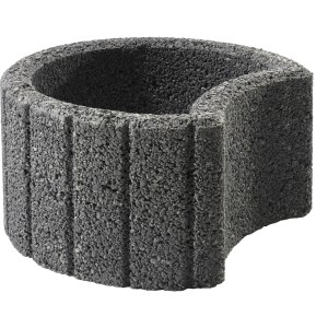 Grand anneau de plantation anthracite, env. 48x25cm, en béton pour stabilisation de pente et aménagement paysager.
