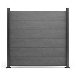 Kit clôture DIY Plano HPC Charcoal, 6 panneaux, pour intimité jardin.