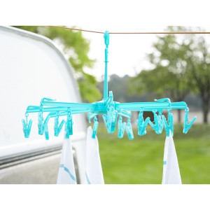 Cartrend stendino carosello con 18 mollette, ideale per campeggio e viaggi.