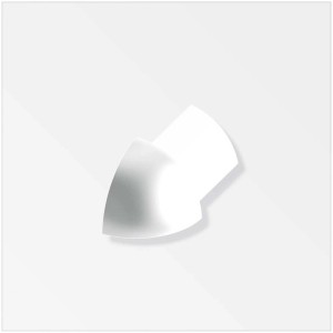 Viertelkreis-Aussenecke aus Aluminium in Brillant-Weiss für Fliesenschienen (0,8 cm).