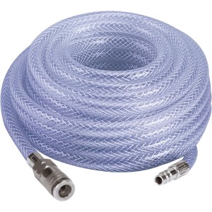 Tuyau haute pression Einhell, 15 m, tuyau transparent avec raccord rapide et embout.
