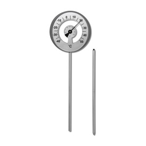 Thermomètre de jardin Möller Therm, 115 cm, avec échelle claire et piquet.