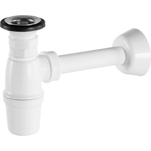 Siphon de bidet blanc (38,9 mm) pour lavabos, empêche les odeurs dans la salle de bain.