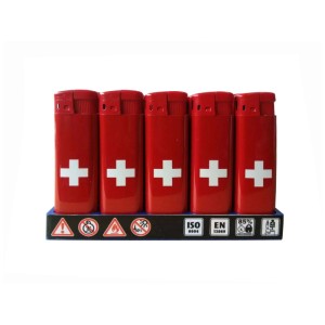 Briquets rouges Major M8 avec croix suisse, ustensiles ménagers.