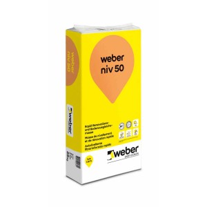 Sack Weber Rapid-Nivelliermasse Niv 50, 25 kg, grau. Für Renovierung und Bodenausgleich.