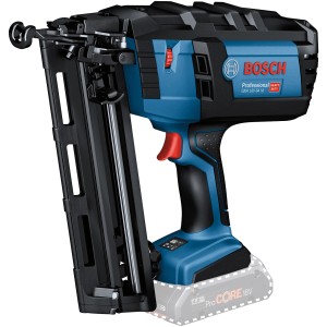 Cloueur à batterie Bosch Professional GNH 18V-64 M en L-Boxx. Agrafeuse à batterie bleue et noire.