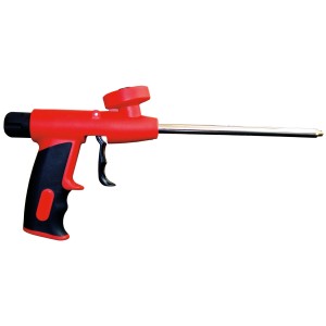 Pistola per schiuma PU Comfort con corpo rosso e manico nero per schiume PU.