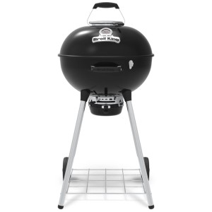 Broil King Kettle GEM Premium 47, barbecue à charbon noir avec grille en acier inoxydable et thermomètre.