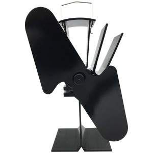 Ventilateur de poêle Firefix, 2 pales, sans fil pour poêles à bois. Assure une meilleure répartition de la chaleur.