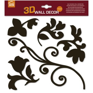 Wandsticker Arabesque Foam, 3D Wanddeko mit floralem Muster, 31x31 cm.