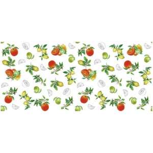 d-c-fix® Tischdecke Manhattan Citronella mit Zitrusfrüchte-Motiv, 140x180 cm.