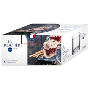 La Rochere Riviera stampini, set da 6, vetro trasparente, 11 cl. Ideale per dessert e snack.