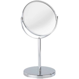 Miroir cosmétique Wenko Assisi, chromé, avec grossissement 3x pour salle de bain et coiffeuse.