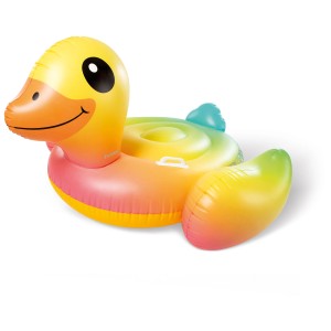 Intex Anatra Ride-On: Gonfiabile giallo con maniglie per bambini.