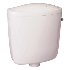 Réservoir de chasse d'eau Sanitop-Wingenroth Luxus blanc avec technologie double touche pour montage apparent.