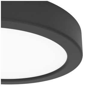 Plafonnier LED noir Eglo Fueva 6, rond, diamètre 16,5 cm.
