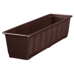 Jardinière standard marron, 14,5x17,5x59 cm, avec structure en bois. Jardinière classique pour jardin et balcon.