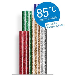 Steinel bastoncini di colla glitterati, 16 pz in vari colori. Ideali per il fai da te.