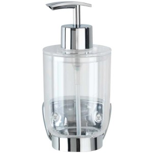 Wenko Seifenspender Basic zur Wandmontage, 300ml, transparent/Edelstahl