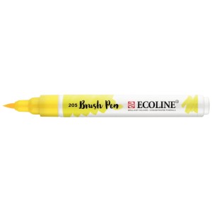 Ecoline Brushpen Zitronengelb, flexibler Pinselstift für Handlettering und Aquarell.