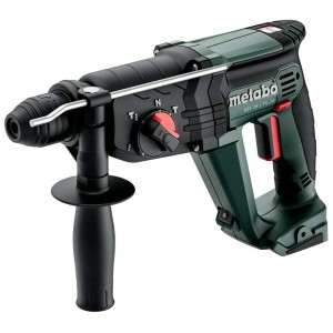 Marteau perforateur sans fil Metabo KH 18 LTX 24, un perforateur vert avec poignée noire et mandrin SDS-Plus.