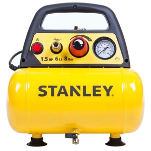 Compresseur portable jaune Stanley New Vento, sans huile, volume du réservoir 6 l.