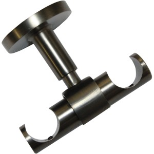 Supporto a soffitto Gardinia Europa, argento antico, per bastoni per tende a 1 o 2 binari (Ø 19 mm).