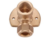 Wandflansch Messing blank Klemmverschraubung 15 mm x IG 1/2