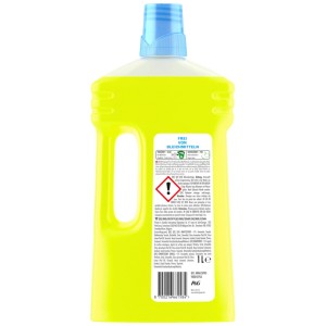 Meister Proper Citrus Fresh detergente multiuso, flacone da 1 l, giallo con tappo blu.