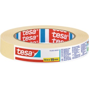 Ruban de masquage Tesa, rouleau de 50m x 19mm, pour des bords de peinture nets.