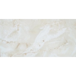 Piastrella da pavimento in gres porcellanato Opium color crema, lucida, 60x120 cm, effetto marmo.