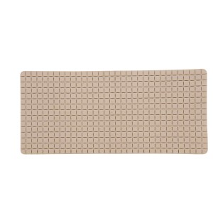 Beige MSV Wanneneinlage Quadro 76x36 cm mit rutschhemmender Oberfläche.
