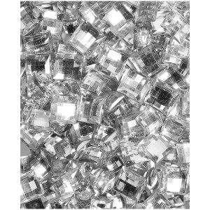 Eckige, silberne Strasssteine (Ø 6-10 mm) für Schmuckbasteln, 350 Stück.