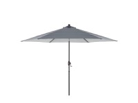 Doppler Parasol mât central myZone Auto Tilt rayures cubiques Bleu Gris Ø 305 cm