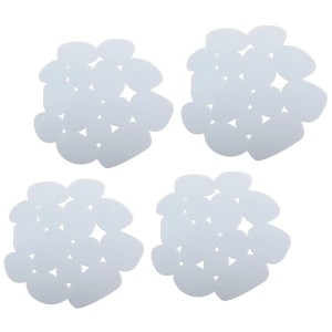 Set di 4 MSV Anti-Slip Pads Pebbles, bianco, 12x13cm, per vasca e doccia.