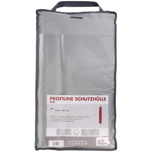 Schutzhülle für Grossschirme bis 400x400cm in grauer Tragetasche mit Sichtfenster.