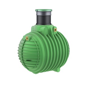 Citerne de rétention Garantia Columbus 3700 L avec puits de regard et couvercle PE, vert.