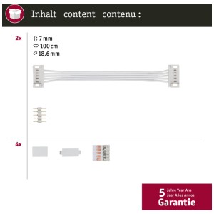 Set connettori universali Paulmann, confezione da 2. Plastica bianca per connessioni strisce LED.