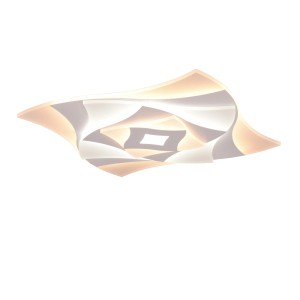 Moderna plafoniera LED Trio Akita bianco opaco, 48x48cm, con telecomando.