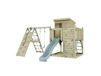 PolarPlay Spielturm Freja Schaukel Kletterwand Rutsche Eisblau