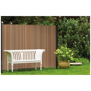 Brise-vue Videx Rügen noisetier, 180x250cm, avec banc de jardin et plantes.