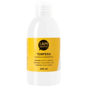 I Am Creative Tempera Peinture Blanc, bouteille de 250ml. Peinture acrylique couvrante, prête à l'emploi.