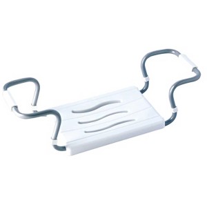 Siège de bain extensible MSV, aluminium, blanc, charge max. 120 kg, pour plus de sécurité dans la salle de bain.