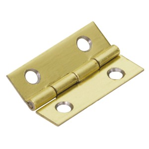 Cerniera stretta in acciaio ottonato (100x50 mm), set da 2 pezzi per ferramenta per mobili.