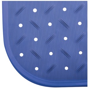 Tappetino doccia MSV antiscivolo in gomma blu con ventose, 54x54 cm.