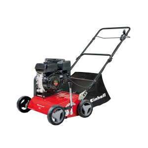 Scarificateur thermique Einhell GC-SC 2240 P avec lames en acier et bac de ramassage.