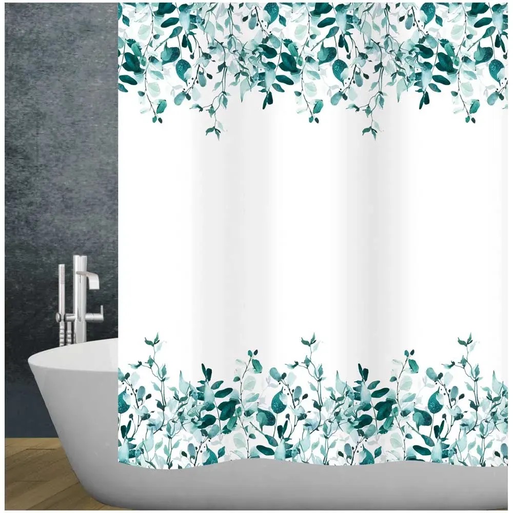 Tenda Doccia Floreale Con Fiori Selvatici Gialli E Blu - 183x213 Cm - Ruelvth - 2