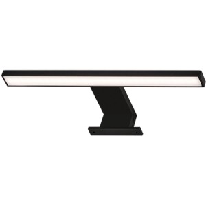 Applique miroir LED Brilo Dun noire, 5W, pour salle de bain et montage sur miroir.